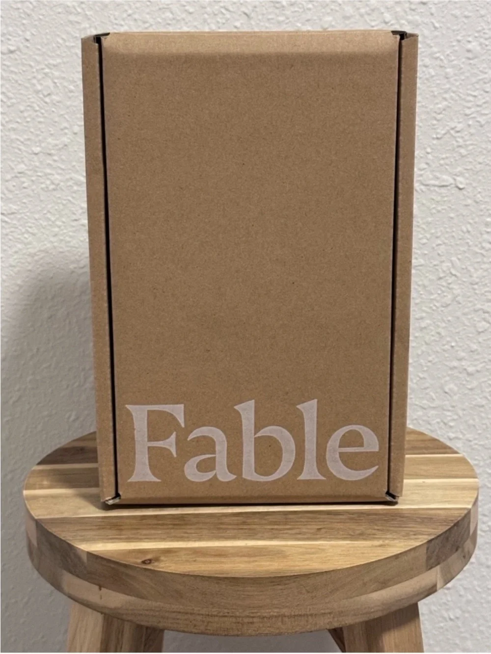 NIB Fable Home The Tall Bud Vase Speckled White Ribbed Stoneware Minimalist